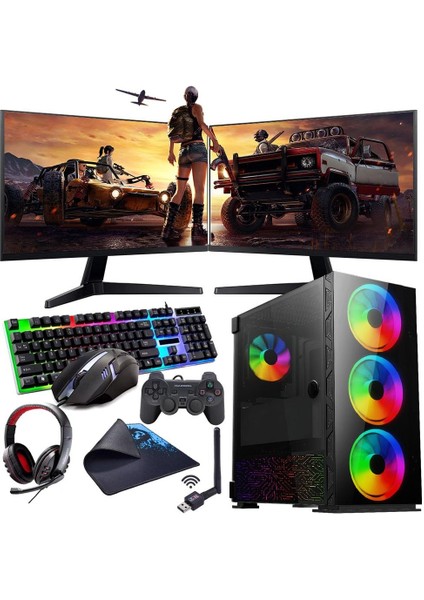 Intel I3 13100F 16GB 240SSD 1tb HDD 12GB RTX3060 Çift 24" Mon. (Gaming Set)