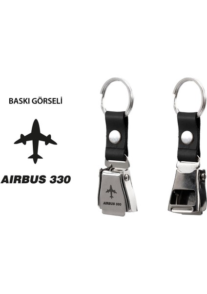 Airbus A330 Uçak Modelli Emniyet Kemeri Şişe Açacağı Özelliği Deri Havacılık Anahtarlık