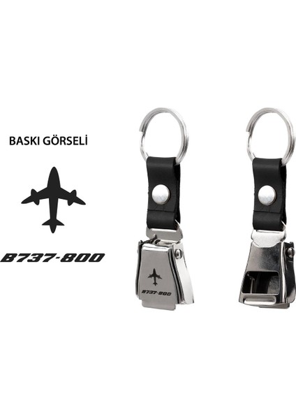 Boeing 737 Uçak Modelli Emniyet Kemeri Şişe Açacağı Özelliği Deri Havacılık Anahtarlık