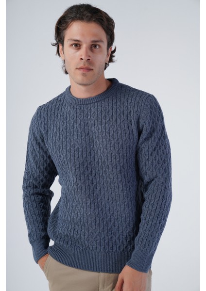 Erkek Yürütme Angora Pamuk Bisiklet Yaka Triko Yün Kazak TRIST-5321