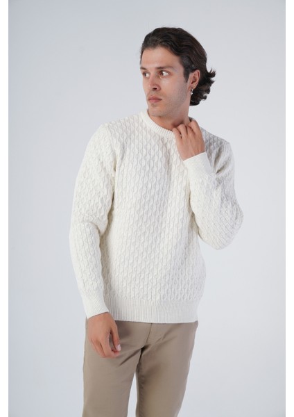 Erkek Yürütme Angora Pamuk Bisiklet Yaka Triko Yün Kazak TRIST-5321