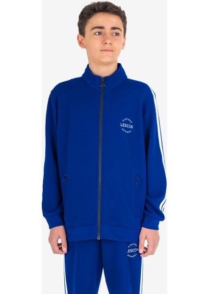 Açık Lacivert Çocuk Fermuarlı Sweatshirt 23N-3119