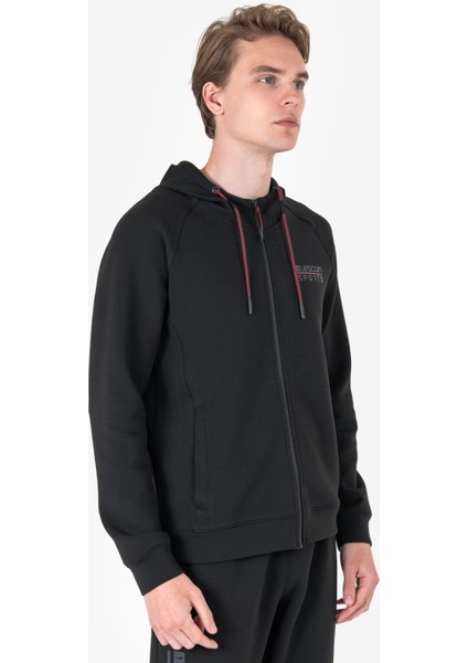 Siyah Erkek Fermuarlı Kapüşonlu Sweatshirt 23N-1121 fiyatları