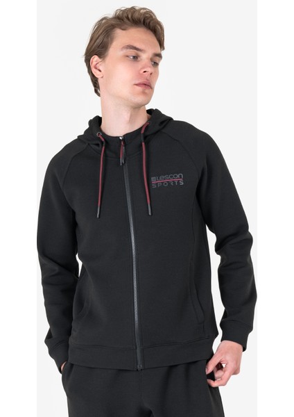 Siyah Erkek Fermuarlı Kapüşonlu Sweatshirt 23N-1121 modelleri