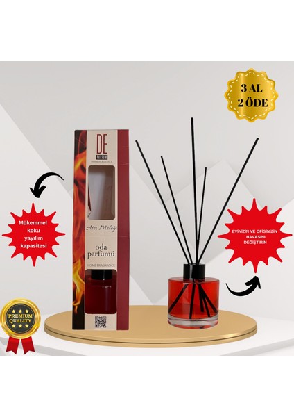 Ateş Meleği Kırmızı Meyveler, Vanilya, Paçuli ve Bergamot Dekoratif 120 ml Bambu Çubuklu Oda Kokusu