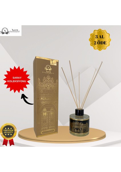 Nazen Istanbul Saray Koleksiyonu Amber - Safran - Vanilya Dekoratif 120 ml Bambu Çubuklu Oda Kokusu