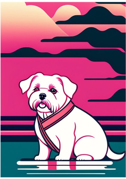 Sevimli Köpek Temalı Mdf Tablo
