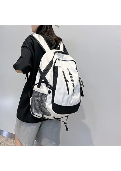 Süper Serin Unisex Sırt Seyahat Sırt Büyük Kapasiteli Aşınmaya Dayanıklı Üniversite Öğrenci Çantası (Yurt Dışından)