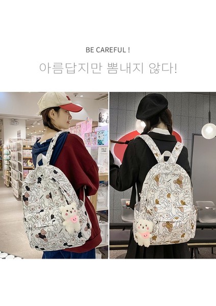 Graffiti Baskı Sırt Kore Versiyonu Orta ve Lise Kolej Tarzı Okul Büyük Kapasiteli Sırt Çantası (Yurt Dışından) fiyatları