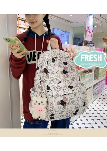 Graffiti Baskı Sırt Kore Versiyonu Orta ve Lise Kolej Tarzı Okul Büyük Kapasiteli Sırt Çantası (Yurt Dışından) fırsatları