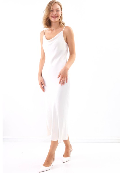 Askılı Degaje Yaka Uzun Elbise fiyatları