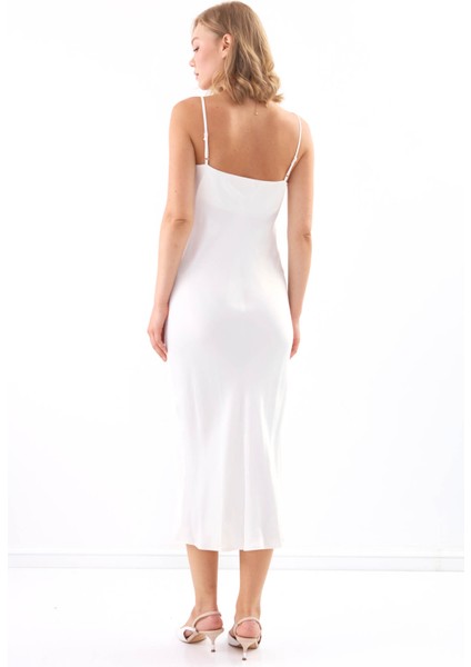 Askılı Degaje Yaka Uzun Elbise indirimleri