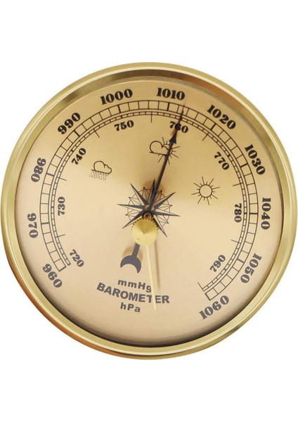 Metal Barometre 90 mm - Analog Basınç Ölçer - Hava Durumu - Kaliteli Şık Tasarım