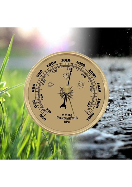 Metal Barometre 90 mm - Analog Basınç Ölçer - Hava Durumu - Kaliteli Şık Tasarım