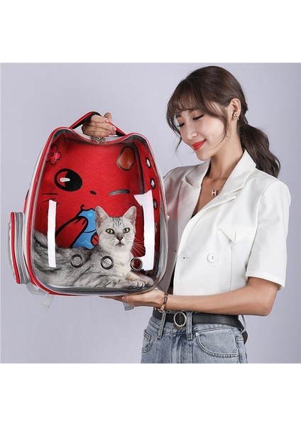 Kedi Çantası Nefes Alabilen Evcil Hayvan Çantası Dışarı Çıkıyor Taşınabilir Çanta Şeffaf Uzay Çantası Evcil Hayvan Arabası (Yurt Dışından)
