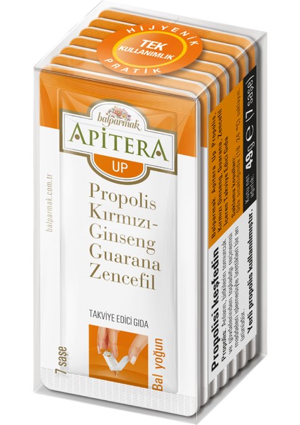 Up 7 g x 7 Adet (Kırmızı Ginseng; Propolis; Guarana; Zencefil; Bal)