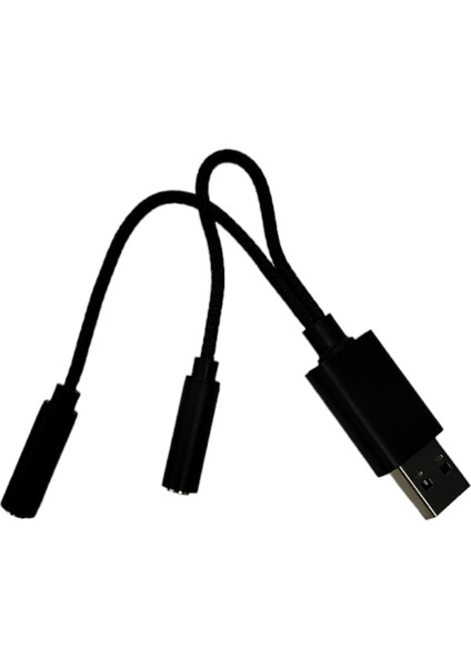 USB To Mikrofon + Kulaklık Girişli Çift Giriş Çoğaltıcı Pc Için