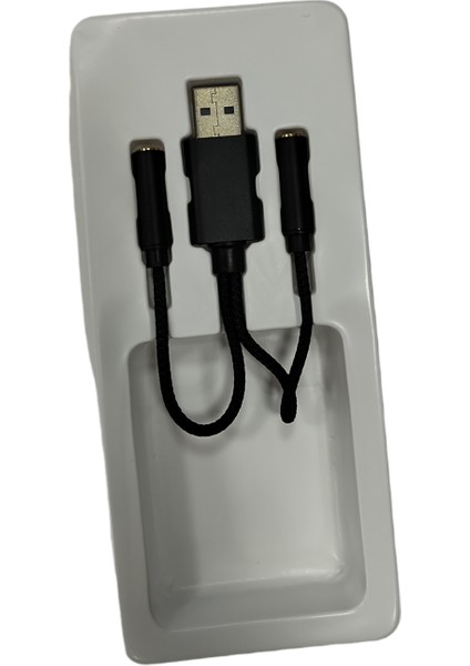 USB To Mikrofon + Kulaklık Girişli Çift Giriş Çoğaltıcı Pc Için