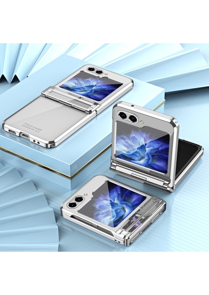 Samsung Galaxy Z Flip5 5g Şok Geçirmez Sert Pc Kapağı Elektraptaşlama Telefon Koruyucu Kılıf Dahili Cam Film (Yurt Dışından) modelleri