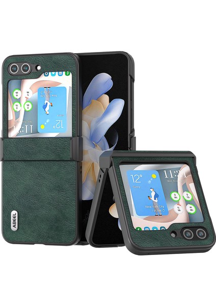 Samsung Galaxy Z Flip5 5g Telefon Kılıfı Damla Geçirmez Litchi Doku Pu Deri Kaplamalı Pc Kapağı (Yurt Dışından)