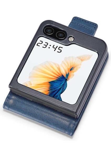 Samsung Galaxy Z Flip5 5g Pu Deri Telefon Kapağı Rfıd Engelleme Kart Yuvası Kılıfı (Yurt Dışından) fiyatları