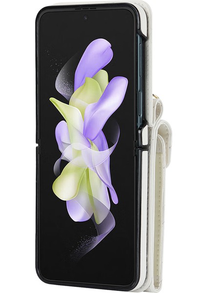 Samsung Galaxy Z Flip3 5g Çoklu Kart Yuvası Telefon Kılıfı, Rfıd Engelleme Yüzüğü Kickstand Deri+Pc Kapağı (Yurt Dışından)