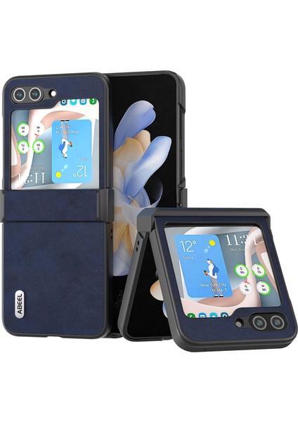 Samsung Galaxy Z Flip5 5g Pu Deri + Pc Telefon Kılıfı Cowhide Doku Menteşe Koruma Kapağı (Yurt Dışından)