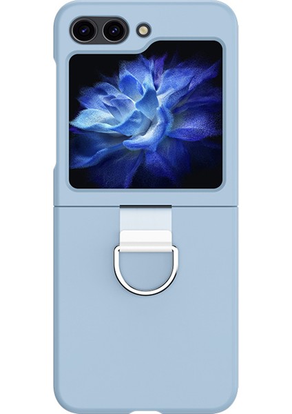 Samsung Galaxy Z Flip5 5g Sert Pc Cilt-Dokunmatik Telefon Kılıfı Metal Halka Tutucu Kaymaz Kapak (Yurt Dışından)