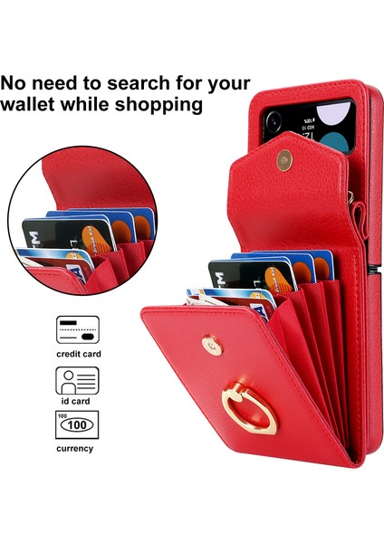 Samsung Galaxy Z Flip4 5g Rfıd Engelleme Telefon Kılıfı Çoklu Kart Yuvaları Halk Kickstand Deri+Pc Kapağı (Yurt Dışından) fiyatları