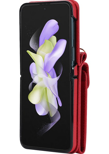 Samsung Galaxy Z Flip4 5g Rfıd Engelleme Telefon Kılıfı Çoklu Kart Yuvaları Halk Kickstand Deri+Pc Kapağı (Yurt Dışından) indirimleri