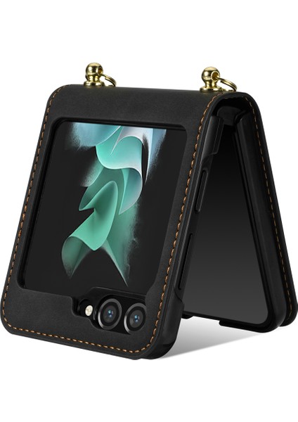 Samsung Galaxy Z Flip5 5g Rfıd Engelleme Cüzdan Pu Deri Kaplamalı Pc Rhinestone Dekor Telefon Kapağı Kirkar (Yurt Dışından) modelleri