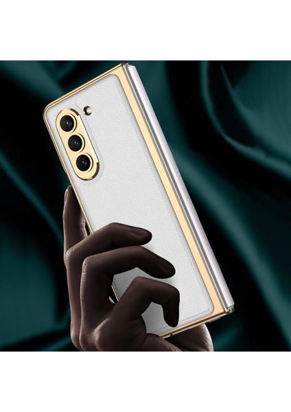 Samsung Galaxy Z Fold5 5g Pu Deri+Pc Telefon Kılıfı Elektrokaplatma Kapağı (Yurt Dışından) fiyatları