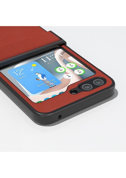 Samsung Galaxy Z Flip5 5g Anti-Drop Ince Dokulu Pu+Pc Telefon Kapağı Için Şok Geçirmez Kılıf (Yurt Dışından) indirimleri