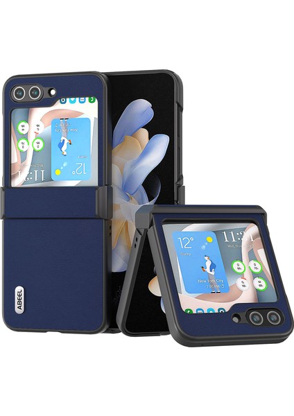Samsung Galaxy Z Flip5 5g Anti-Drop Ince Dokulu Pu+Pc Telefon Kapağı Için Şok Geçirmez Kılıf (Yurt Dışından)