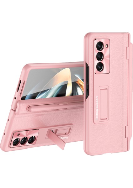 Samsung Galaxy Z Fold5 5g Kickstand Case Menteşe Koruma Pu Deri Pc Kapağı, Kalem (Yurt Dışından)