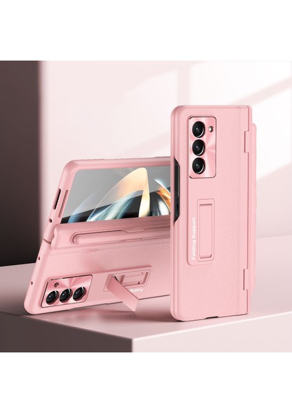 Samsung Galaxy Z Fold5 5g Kickstand Case Menteşe Koruma Pu Deri Pc Kapağı, Kalem (Yurt Dışından)