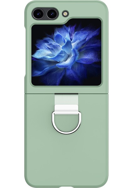 Samsung Galaxy Z Flip5 5g Sert Pc Cilt-Dokunmatik Telefon Kılıfı Metal Halka Tutucu Kaymaz Kapak (Yurt Dışından)