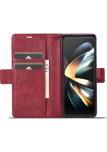 Samsung Galaxy Z Fold5 5g Rfıd Engelleme Telefon Kılıfı Cüzdan Pu Deri Stand Kapağı (Yurt Dışından)