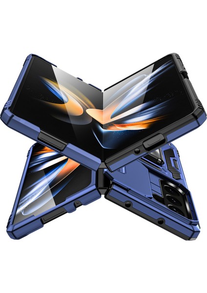 Samsung Galaxy Z Fold5 5g Zırh Serisi Pc + Tpu Telefon Kılıfı Metal Kickstand Kapak Slayt Kamera Kapağı (Yurt Dışından) fiyatları