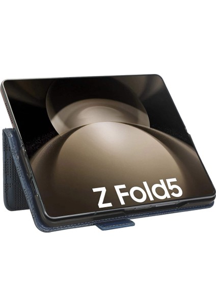 Samsung Galaxy Z Fold5 5g Baskılı Üçgen Cep Telefonu Kapağı Pu Deri Stand Cüzdan Kılıfı (Yurt Dışından)