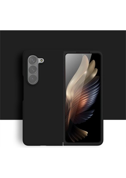 Samsung Galaxy Z For Fold5 5g Sıvı Silikon Anti-Drop Telefon Kılıfı Ultra İnce Şok geçirmez Kapak Black (Yurt Dışından) modelleri