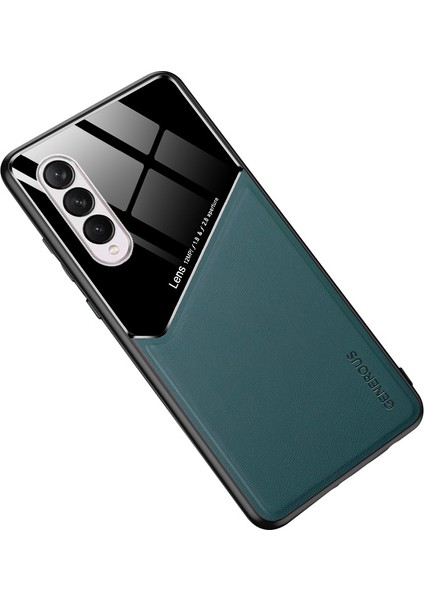 Samsung Galaxy Z Fold4 5g Pu Deri Kaplamalı Tpu+Pc Telefon Kılıfı Araba Montaj Metal Sayfası (Yurt Dışından)
