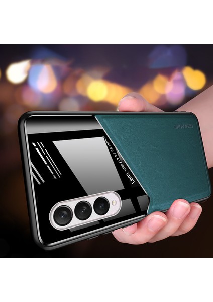 Samsung Galaxy Z Fold4 5g Pu Deri Kaplamalı Tpu+Pc Telefon Kılıfı Araba Montaj Metal Sayfası (Yurt Dışından) fırsatları