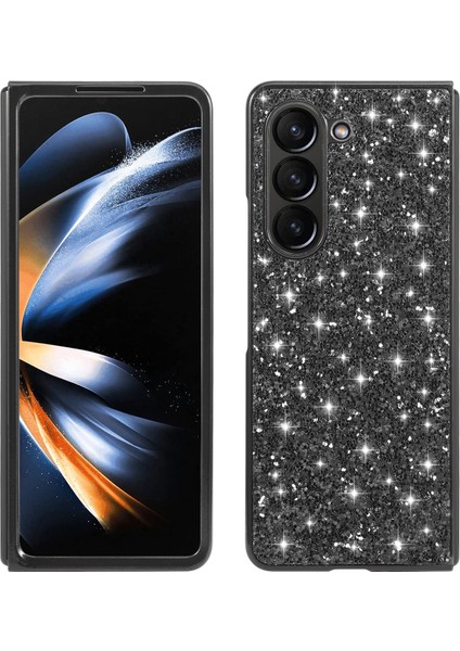 Samsung Galaxy Z Fold5 5g Glitter Pulins Telefon Kılıfı Elektrokaplama Tpu Çerçevesi Sert Pc Arka Kapak (Yurt Dışından)