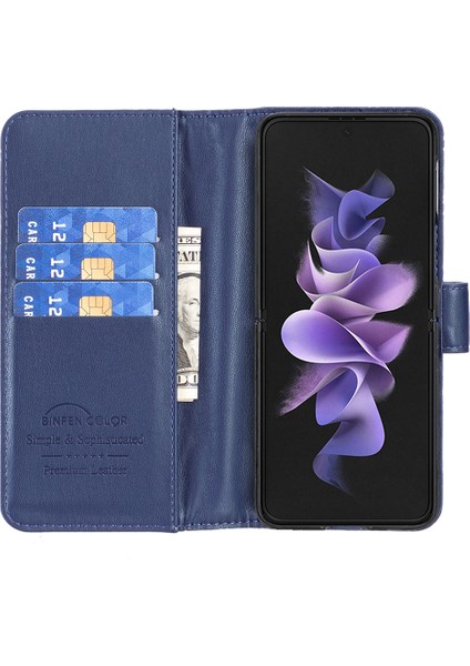 Samsung Galaxy Z Fold5 5g Deri Kılıf Stand Cüzdanlı Baskılı Telefon Kapağı (Yurt Dışından)