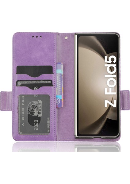 Samsung Galaxy Z Fold5 5g Baskılı Üçgen Cep Telefonu Kapağı Pu Deri Stand Cüzdan Kılıfı (Yurt Dışından)