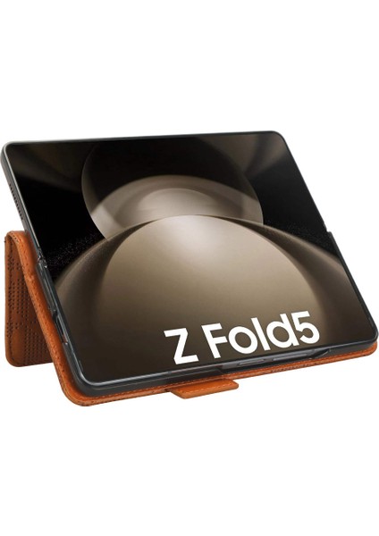 Samsung Galaxy Z Fold5 5g Baskılı Üçgen Cep Telefonu Kapağı Pu Deri Stand Cüzdan Kılıfı (Yurt Dışından)