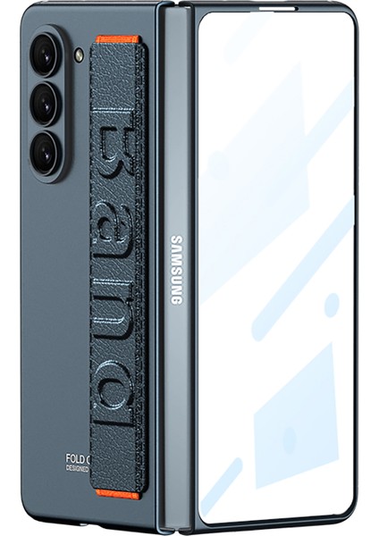 Samsung Galaxy Z Fold5 5g Telefon Kılıfı Pu Derisi+Pc El Kayışı Telefon Kapağı (Yurt Dışından)
