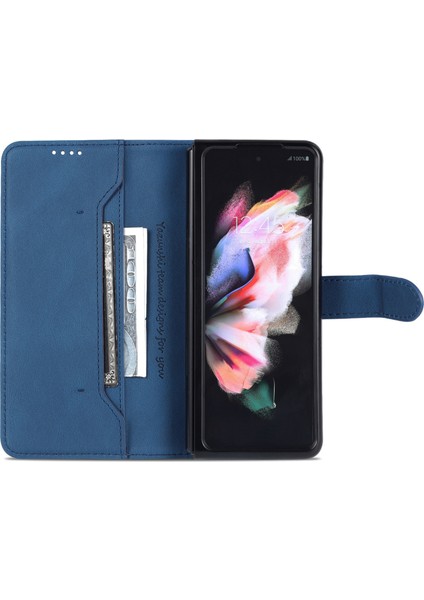 Samsung Galaxy Z Fold5 5g Pu Deri Cüzdan Telefon Kılıfı Kickstand Shockproof Cover (Yurt Dışından)