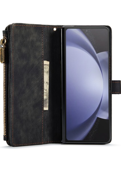 Samsung Galaxy Z Fold5 5g Fermuarı Cep Telefon Kılıfı 5 Kart Yuvaları Deri Kapak Kalem Tutucu (Yurt Dışından) fiyatları